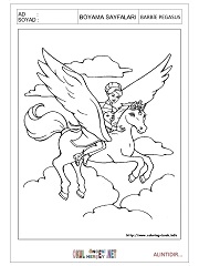 Barbie Pegasus boyama sayfaları